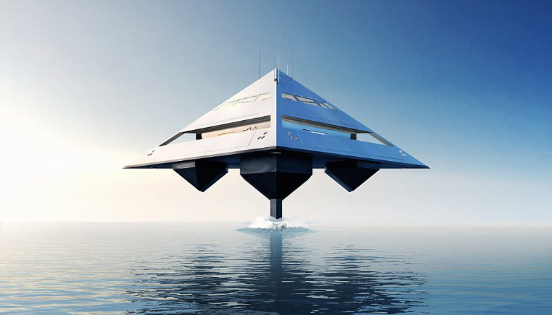 Arquiteto desenvolve iate de luxo em forma de pirâmide