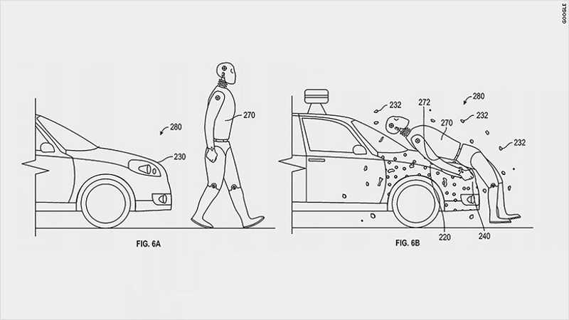 Google registra patente de exterior de automóvel que gruda o pedestre ao carro em caso de acidentes