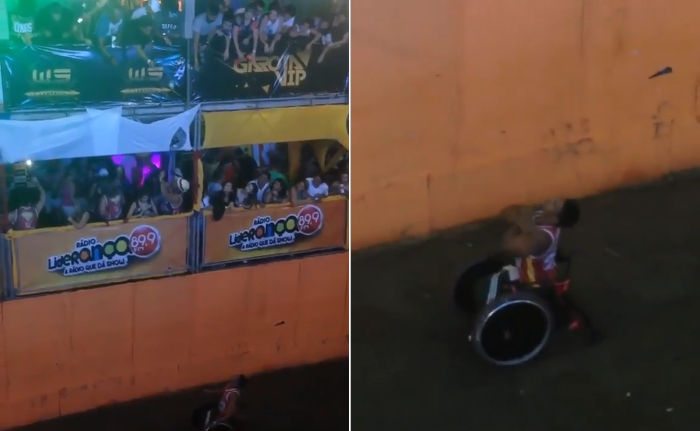 Ronaldinho Gaúcho lança maço de dinheiro a cadeirante, em Fortaleza