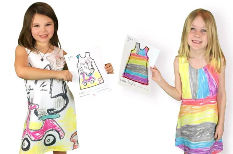 Site faz vestidos com estampas desenhadas por crianças