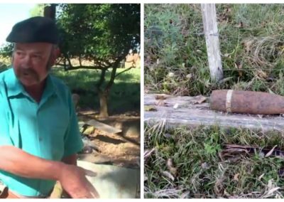 Sem saber, homem apoiava porta de galinheiro com granada militar