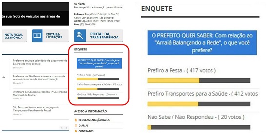 Prefeitura cria enquete para povo decidir entre festa de São João e ambulância