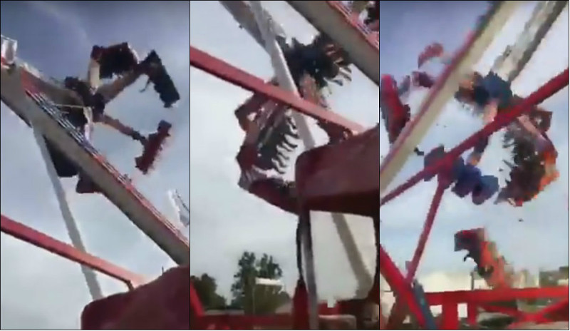 Vídeo mostra acidente com adolescentes em parque de diversões