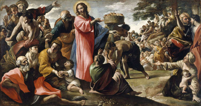 Resultado de imagem para pintor hans zatzka - jesus multiplica pÃ£es e peixes