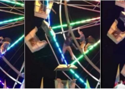 Homem cai de roda gigante em parque de diversões