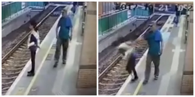 Após empurrar mulher em linha de trem, homem é preso