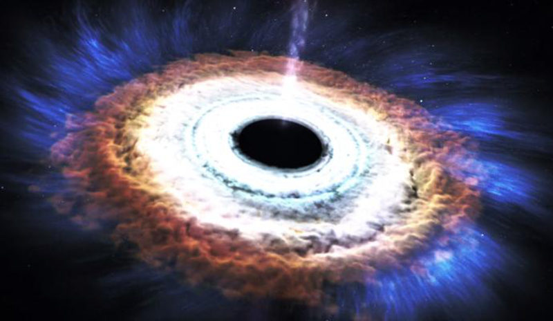 Animação mostra estrela sendo ”engolida” por buraco negro
