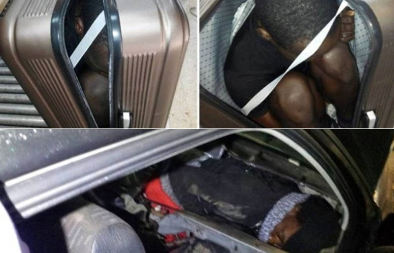 Refugiados se escondem em malas e carros para fugir do país