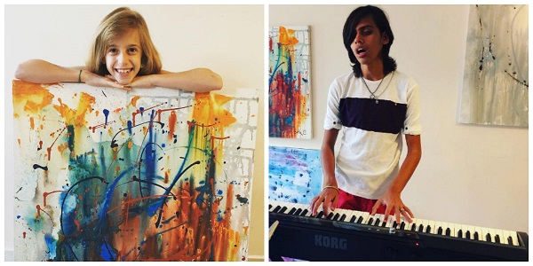 Artista de 8 anos vende telas para pagar cirurgia de amigo com glaucoma