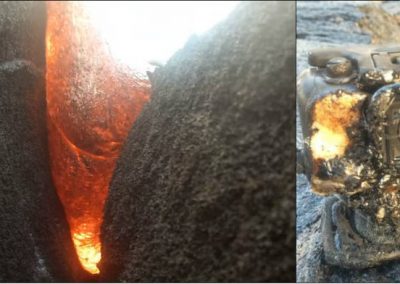 Câmera resiste ao ser engolida por lava e produz imagens ao derreter
